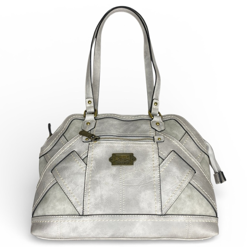 B.Ø.C Born Concept Gray Faux Leather Satchel Shoulder Bag Boho Y2K